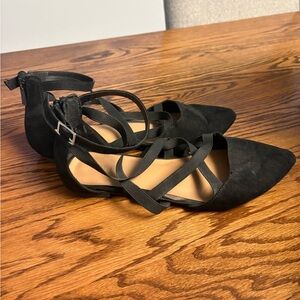 Torrid Black Ballerina Gladiator Flats Size 8 Wide - Used